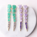 Premium Brass Needle Earrings Women Fashion Luxury Long Style Facial Decoration Ice Cracked Dangle Earrings