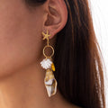 Manufacturer Sale Gold Plated Ladies Jewelry Scallop Seashell Conch Earrings Dangle Drop Ocean Summer Earrings for Beach Party