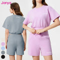 Janya Women's Active Set XS Size Short Sleeve Top Sports Shorts 2 Piece Suit Gym Fitness Yoga Clothing Sets Wholesale Activewear