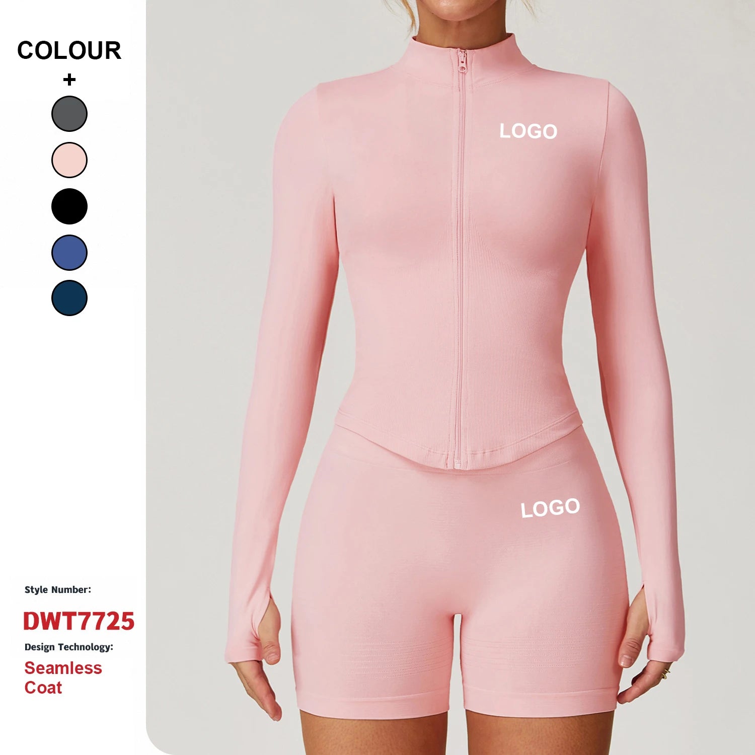 Custom High-Quality Tight Stand-Up Zipper Long Sleeves Women Quick-Drying Yoga Clothes Outdoor Fitness Sports Tops Yoga Jacket