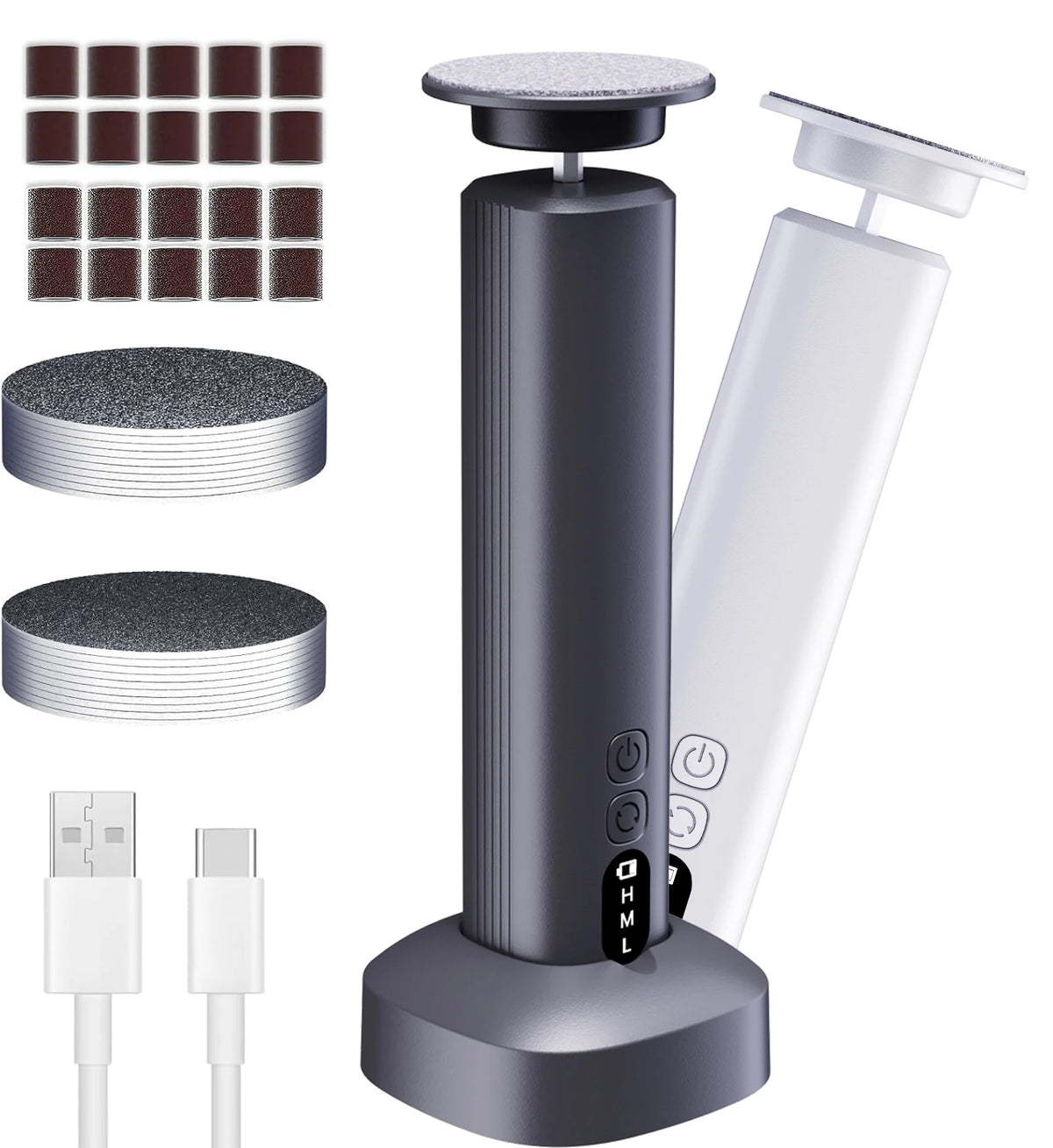 Portable Electric Foot File Manicure Pedicure Set Adjustable Foot Scrubber Electric Foot Callus Remover with Charging Base MegaBDM