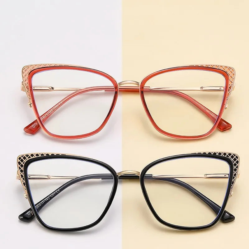 New Fashion Ladies Luxury Design Cat Eye Eyeglasses Anti Blue TR90 Optical Frame Women Cateye Glasses
