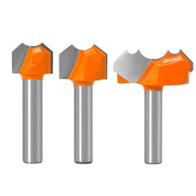 L-N225 3pcs 8mm Shank Classical Double Ball Flute Wood Router Bit C3 Carbide Woodworking Engraving Cutter Tools