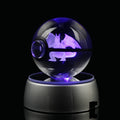 Wholesale 60mm Customized Beauty Animal Theme Painted and Carved 3D Glass Crystal Poke Ball for Gift Decor and Souvenir