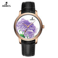 Custom Logo Big Flower Fashion Small Order Accept Auto Mechanical Wrist Watches for Woman