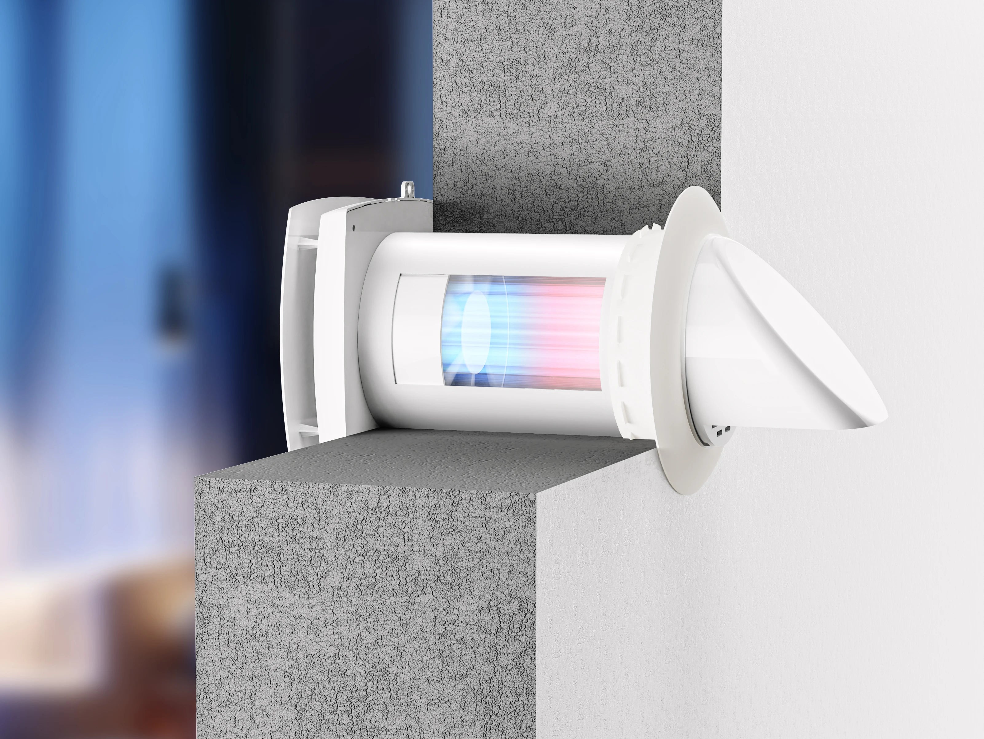Two Operation Modes Enthalpy Heat Exchanger 92% Efficiency Modern Design Single Room Wall Mounted Ductless Heat Recovery