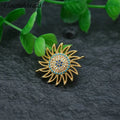 18k Gold Plated Colorful CZ Paved Double Hanging Sun Flower Connector Charms for Jewelry Making