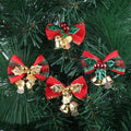 Christmas Bow with Bells Xmas Mini Bowknot Craft Gift Ornament Christmas Tree Hanging Decor