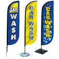 Feather Flags Custom  Double-Side Digital Print Beach Flag Outdoor Car Wash Open Feather Beach Flag with Pole Kit