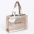 Custom Metallic Reusable Shopping Bag Gold Metallic Laminated Non Woven Bag