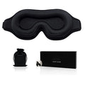 3D Black Custom Silk-Polyester-Cotton Sleeping Eye Mask 100 Blackout Travel Blindfold