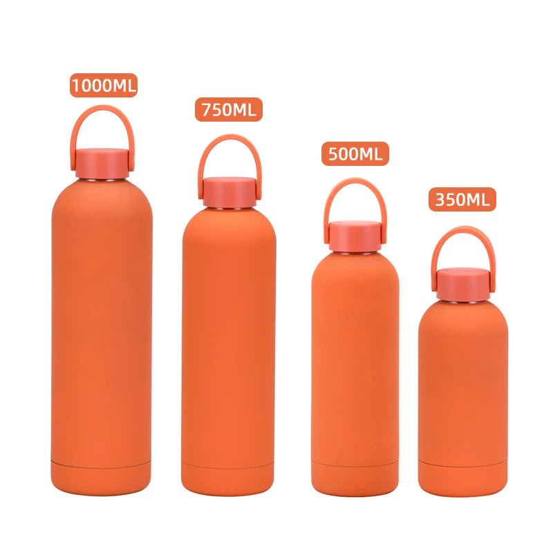 Custom Outdoor Water Cup Portable Handle New Double-Layer Stainless Steel Mug Simple Small Mouth Sports Vacuum Business Gifts