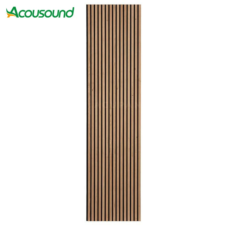 Wall and Ceiling Soundproof Slats Laminated Pet Wooden Veneera Acoustic Panel for Auditorium Hall Acoustic Panel for Home