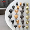 Nordic Wardrobe Modern Minimalist Black Handle Drawer American Single Hole Golden Round Aluminum Alloy Knob