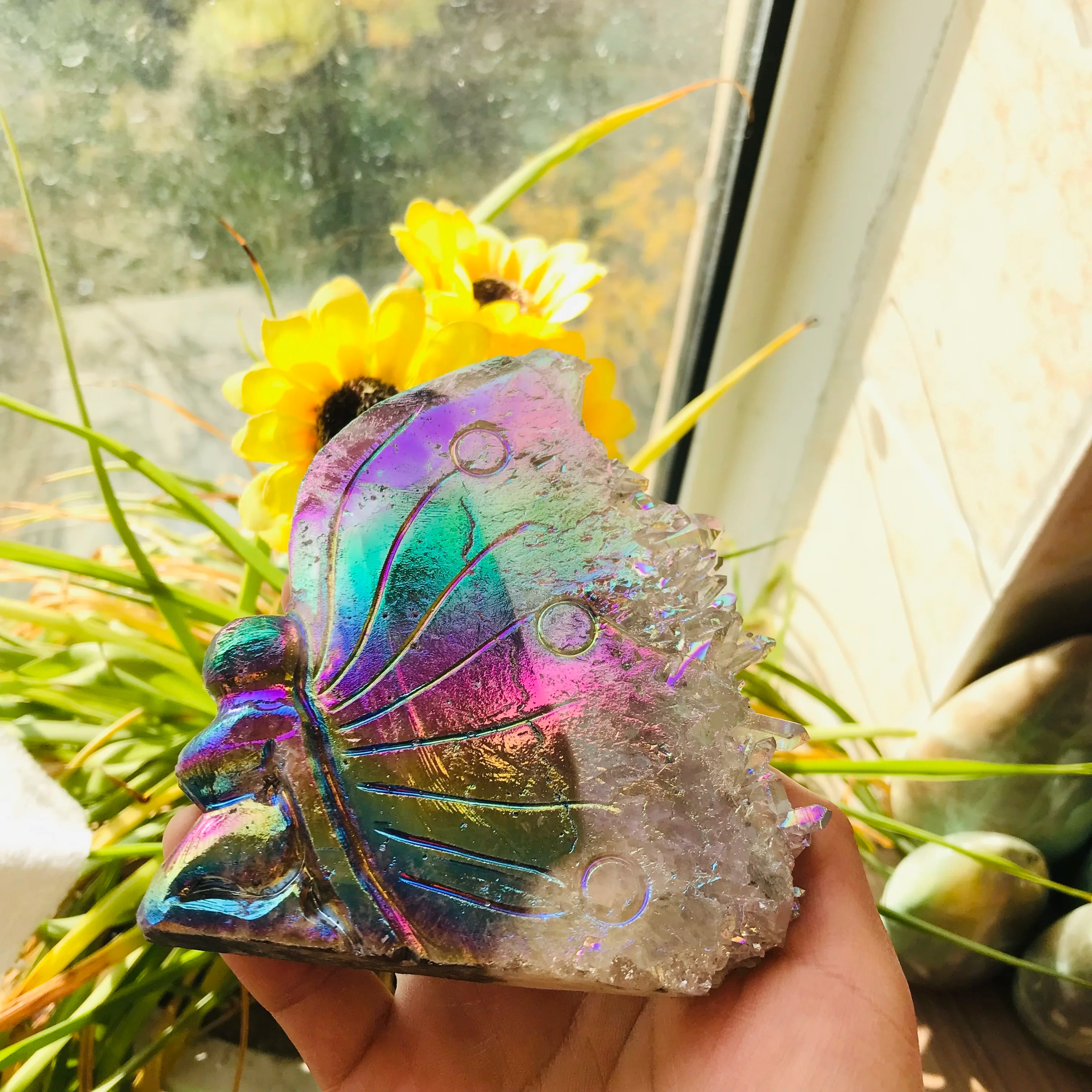 Wholesale Carving Crafts Angel Aura Crystal Butterfly Fairy Unicorn for Decoration