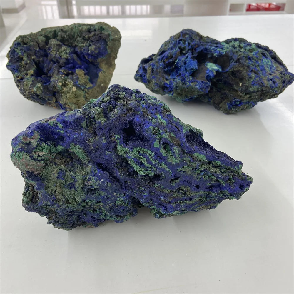 Wholesale Blue Raw Stone Healing Crystal Gemstone Natural Azurite Specimen for Home Decoration