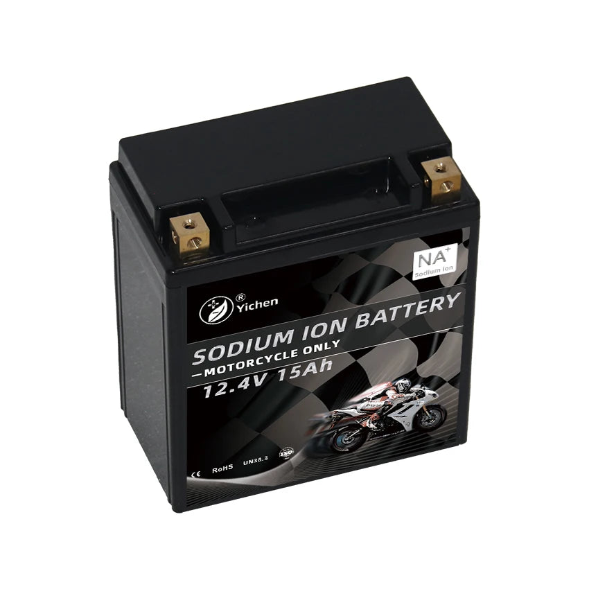 High Quality 12V 15AH YICHEN YCST-NA-12-15-S CCA350 Rechargeable Sodium Ion Motorcycle Battery Solid Terminal 3000-Cycle 2-Year