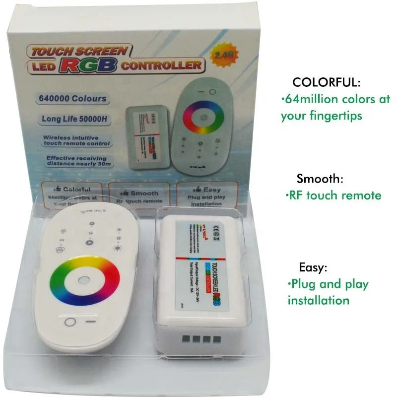 Touch Screen LED RGB/RGBW Controller 2.4G Wireless DC12-24V Touch RF Remote Control for RGB/RGBW LED Strip Led Controller