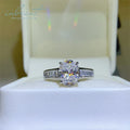 Silver 925 Original 3 Carat Brilliant Cut Diamond Test Past D Color Oval Moissanite Ring for Wedding Real Gemstone Jewelry