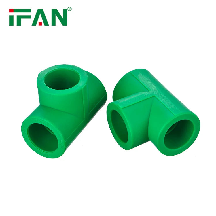 IFAN Reliable Supplier DIN 8077/8078 Green Plastic PPR Pipe Fitting PPR Pipe Tee for Water Supply