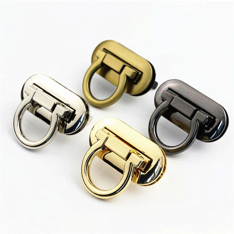 Whole Sale 42mm Alloy Bag Folding Lock Oval Shape Clasp Luggage Lock Leather Women Bag Purse Handbag Accessories Lock