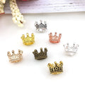 Micro Pave Metal Women Accessories Supplies Findings Gold Plated Crown Beads Charms for Jewelry Making