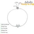 Simple Fashion 925 Silver Cute Deer Chain Link Bracelet Round Cut 0.5CT VVS1 GRA Moissanite Christmas Jewelry for Women Gifts