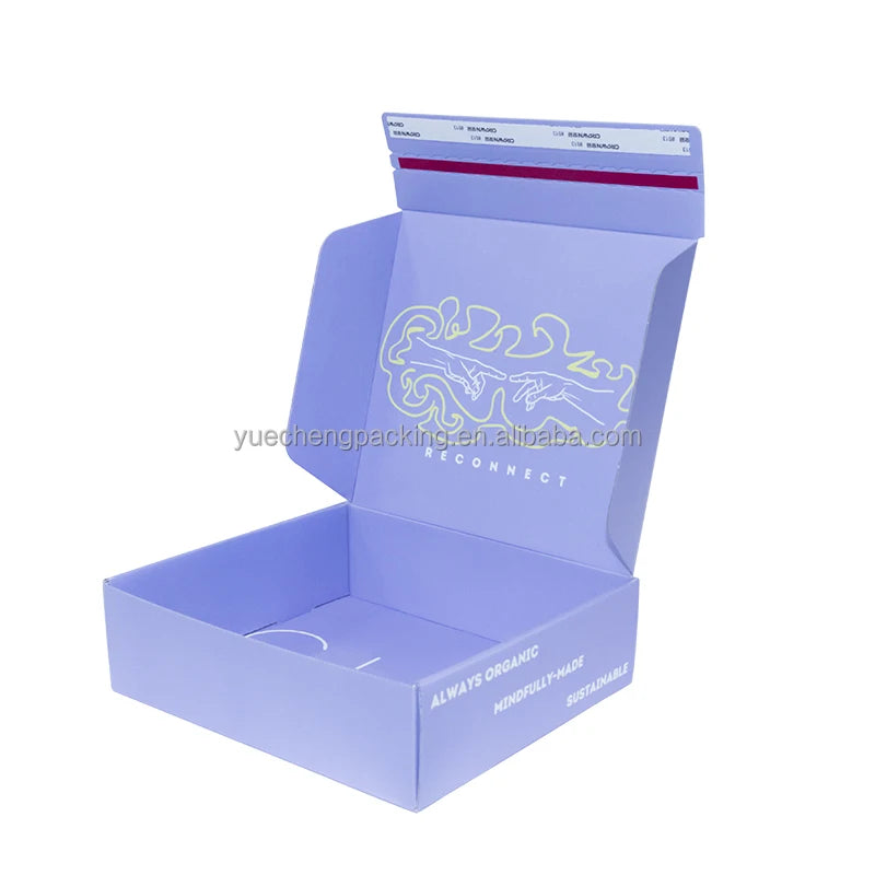 Custom Printed Corrugated Packaging Paper Box with Tear Strip Zipper Embossed Clothing Mailer Shipping Box for Face Cream