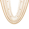 Minimalist Various Link Chain Choker Necklace 18K Gold & Stainless Steel Non-Tarnish with Pearl and Diamond-Price