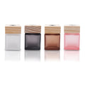 Wholesale Luxury square Reed Diffuser Bottle Black 100ml Aroma Diffuser Bottle Empty Reed Diffuser Glass Bottle with Wooden Lid