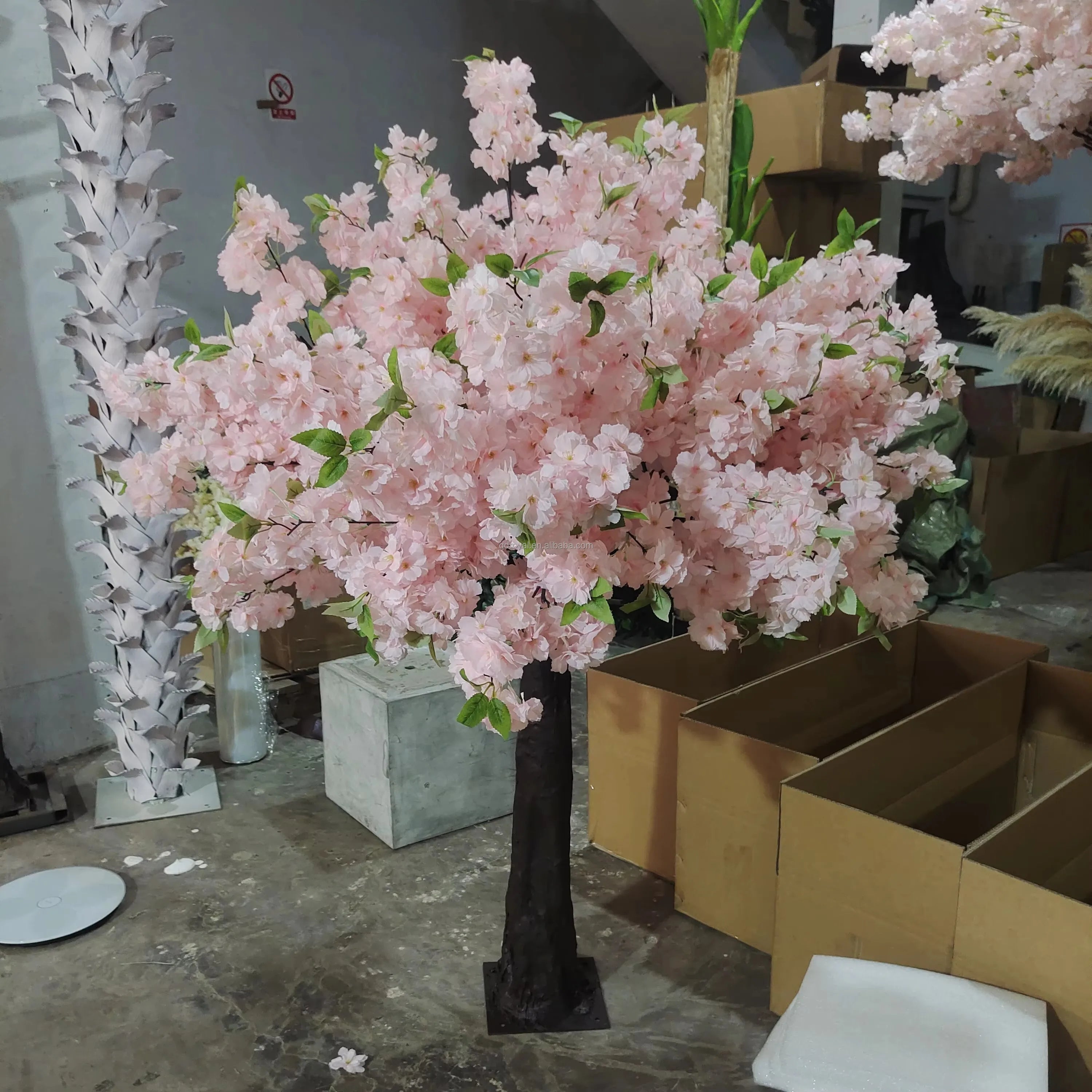 Church Backdrop Decoration 3ft-8ft Wedding Event Decorations Walkway Artificial Arch White Pink Cherry Blossom Tree