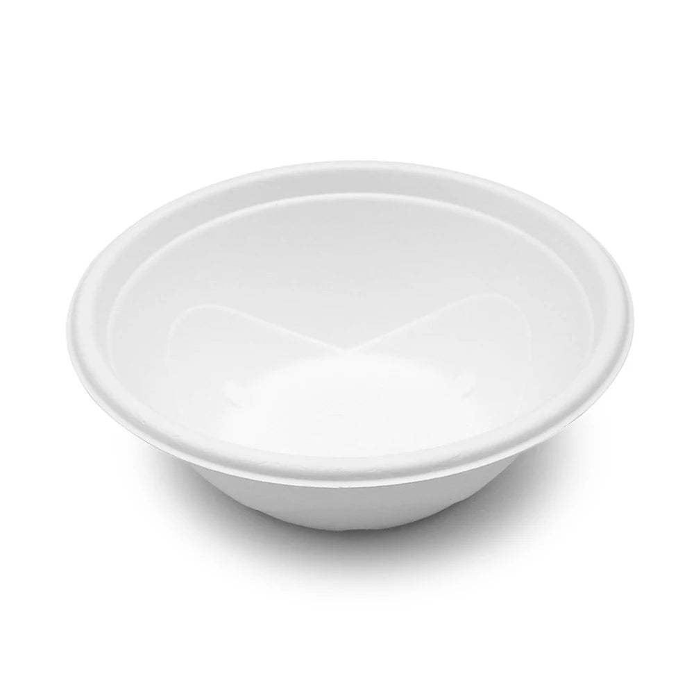 Eco-Friendly Sugarcane Disposable Salad Bowl-Large Capacity Biodegradable Compostable Food Packaging Camping Use Waterproof Food