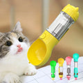 Multifunctional 4-in-1 500ml/300ml Portable Pet cat Dog Water Bottle With Food Feeder and Poop Bag Shovel Pet Water Bottle