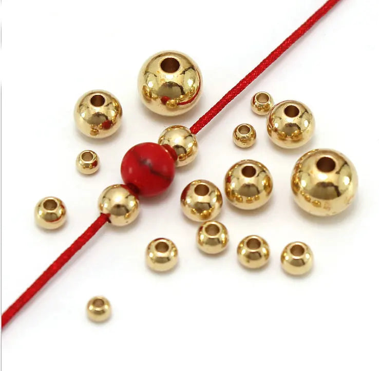 Wholesale 500pcs 2-10mm Round Genuine Copper Beads Brass Spacer Rondelle Beads Jewelry Making Bracelet Supplies