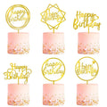 Wholesale 6pcs Set Acrylic Happy Birthday Cake Topper for Wedding Party Cake Decoration Toppers