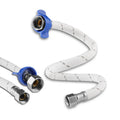 White New Style Stainless Steel Braided Flexible Plumbing Hose Corrugated Pipe Toilet Pipe Connector Water Plastic Pipe M1/2 Ect