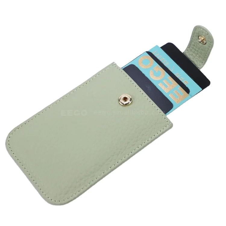 Free Sample Custom Logo Color  PU Leather ID Business Card Holder for Men and Women
