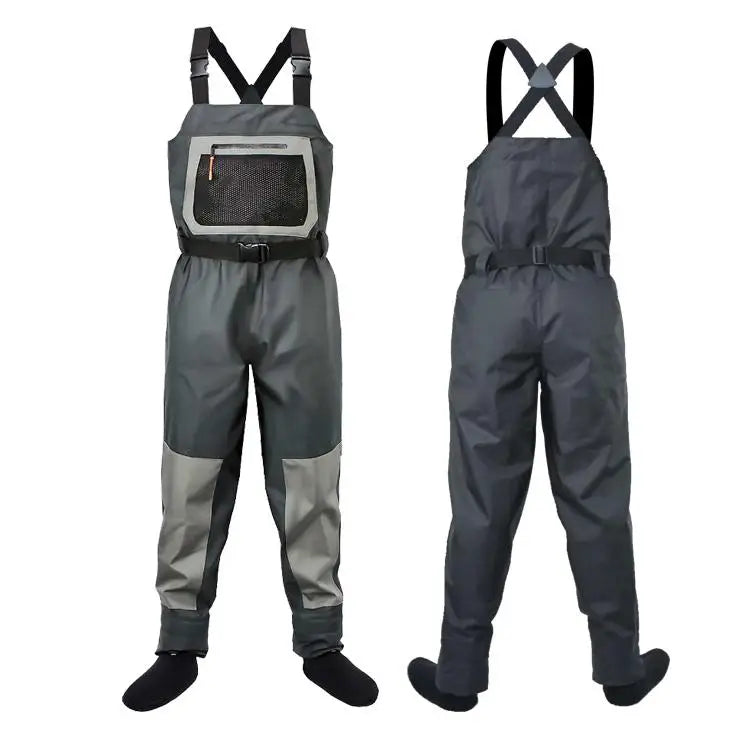 3 Layers Breathable Replaceable Pocket Hunting Fly Fishing Vests Waders With Boots