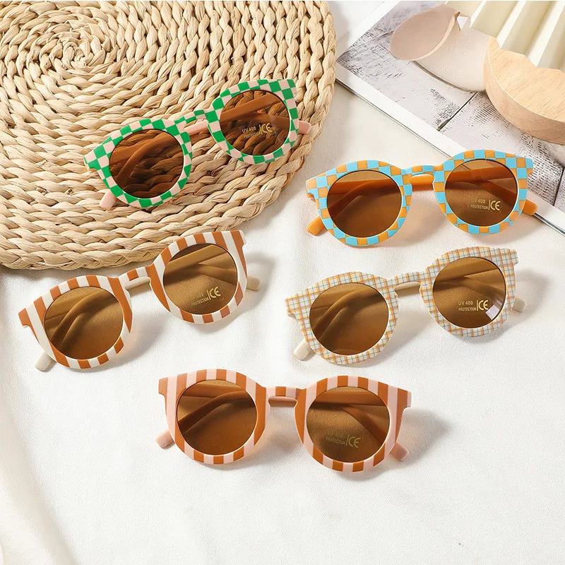 New Design Cute Round Little Girls Boys Toddler Baby Sunglasses Uv400 Matt Frame Kids Fashion Sunglasses