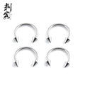 Stainless Steel Externally Threaded Horseshoe Circular with Cone Body Piercing Jewelry