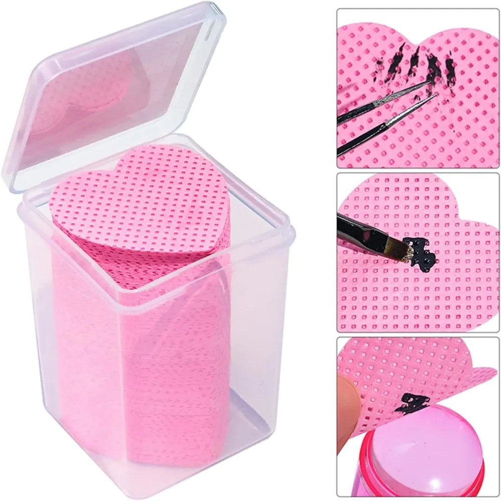 Heart Shape Nail Cotton Clean 200PCS Absorbent Soft Nail Pliosh Remover Pads Wipes Lint Free Nail Wipes