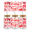 Hot Sale Christmas Design Uv Dtf Waterproof Multiple Use Stickers for Coffee Cups Custom Uvdtf Wrap for 16oz Cup
