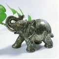 Huiying China Hand Carved Natural Semi Precious Stone Carving 4inch Pyrite Elephant Animals