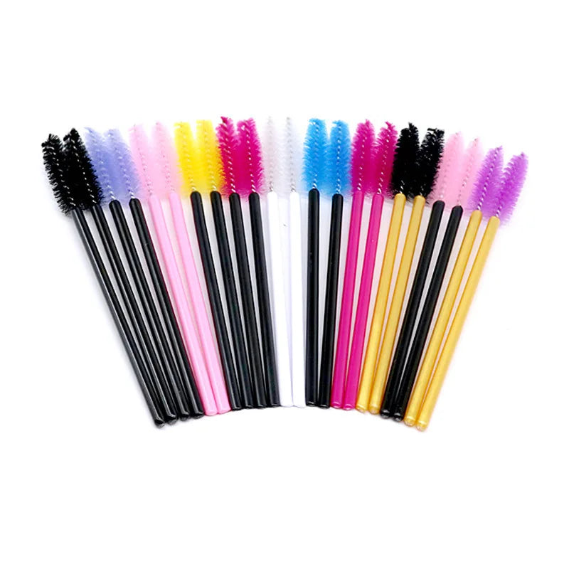 50pcs/pack Disposable Eyelash Brush Mascara Wand Applicator Grafting Micro Spolie Brushes for Eye Lashes Extension Makeup Tools