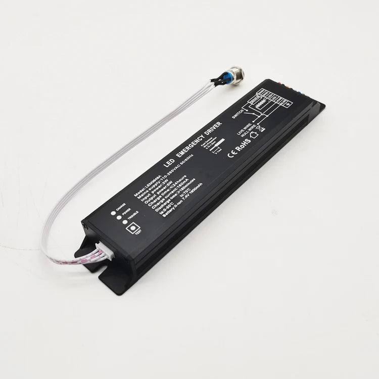 KUNSEN LEM3648A Waterproof Test Button LED Indicator Dual Output AC-DC Converter Emergency Lighting Power Supply 5-200W Li-ion