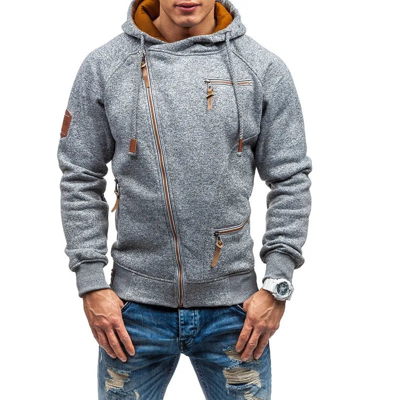 RNSHANGER Mens Warm Zip up Hooded Hoodie Jacket Athletic Running Hoddies Pullover Hoody Sweatshirt Long Sleeve Male Jacket