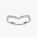 Ailmay Real 925 Sterling Silver Stackable CZ Ring Fashion Simple Heart Clear Zircon Finger Ring Fine Female Fashion Jewelry