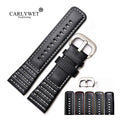 28mm Real Calf Leather Replacement Wrist Watch Band Strap Belt Black & White Silver Buckle Breathable Charm for Seven Friday