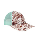 Cow Print Canvas Trucker Hat Mint Mesh Summer Hat Gift Women Baseball Mesh Hats DOM1116