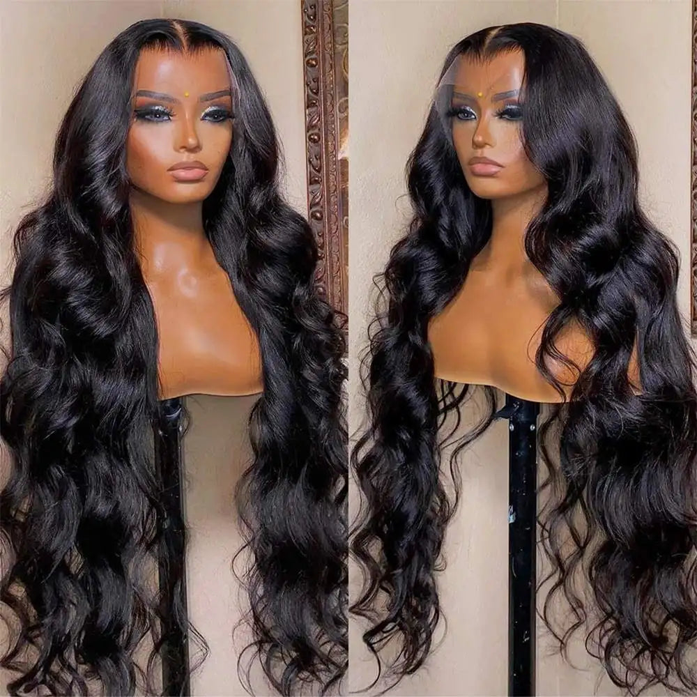 Unprocessed Indian Virgin Cuticle Aligned Human Hair Wigs Body Wave 13x4 Transparent Lace Frontal Natural Color Wigs